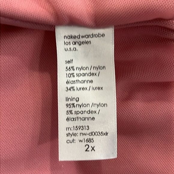 New Naked Wardrobe Metallic Hourglass
Midi Dress In Pink 2X - Picture 13 of 15